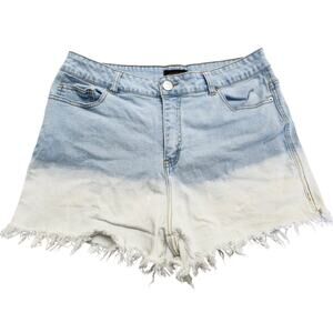 Vintage Fury 6 High Rise Bleach Cut Off Two-Tone Denim Jean SHORTS Hobo